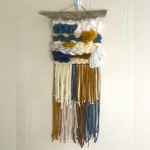Boho tapestry cream and blue